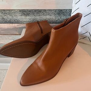 Brown leather booties - size 8.5